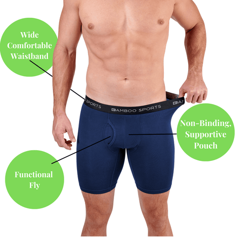 Bamboo Sports Men's 4" Inseam Bamboo Boxer Briefs - 4 Pack