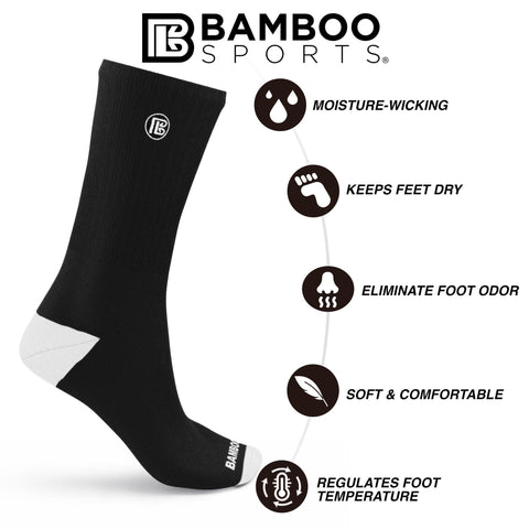Bamboo Sports Premium Bamboo Crew Socks