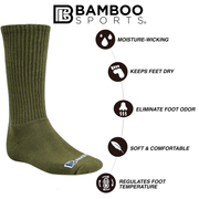 Bamboo Sports Socks NEW! Knee high Premium Crew Socks (2 Pack)