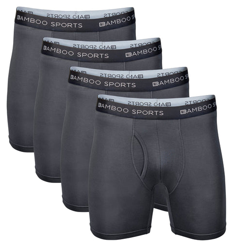 Men's Bamboo Boxer Briefs Underwear,Bamboo Viscose Trunks,Moisture Wicking  & Breathable,4-Pack,M-XXL