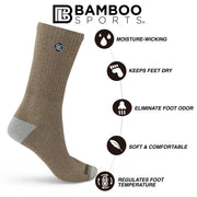 Bamboo Sports Premium Bamboo Crew Socks (3 Pack)