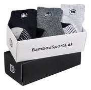 Bamboo Sports Premium Bamboo Quarter High Crew Socks (3 Pack)