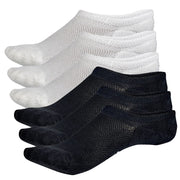 Bamboo Sports Socks Medium / Black & White / 6 Pack Bamboo Sports Invisible No Show Socks