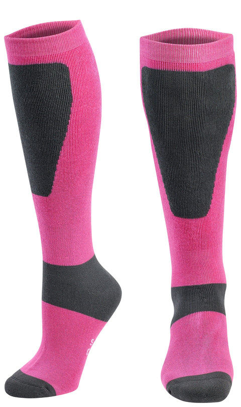 Bamboo Sports Socks Medium / Pink & Grey Bamboo Sports Bamboo Ski & Snowboard Socks