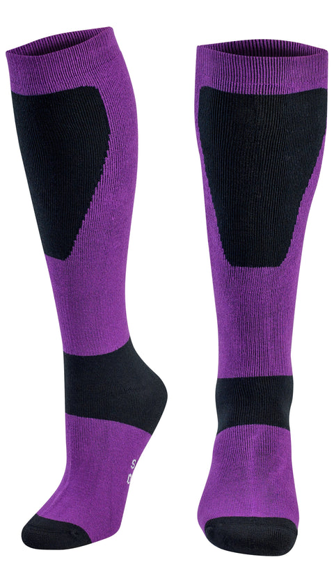 Bamboo Sports Socks Medium / Purple & Black Bamboo Sports Bamboo Ski & Snowboard Socks