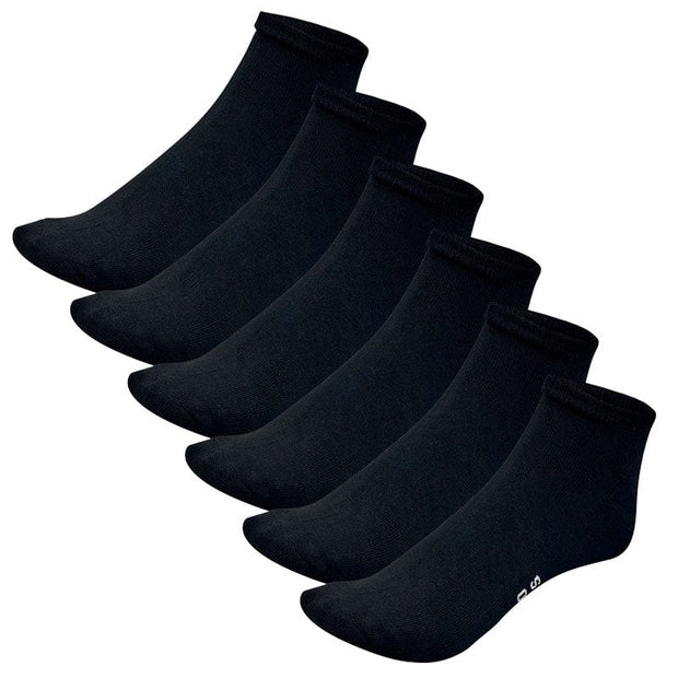 Bamboo Sports Socks Small / Black / 6 Pack Quarter High Bamboo Socks